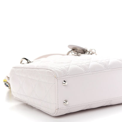 Christian Dior Lambskin Cannage Mini Lady Dior Crystal Strap Off White 6 of 7