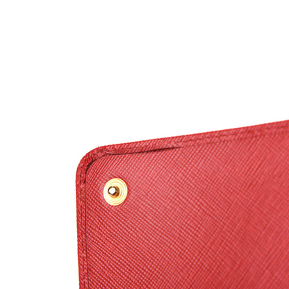 Prada Saffiano Metal Oro Chain Wallet Fuoco 7 of 10