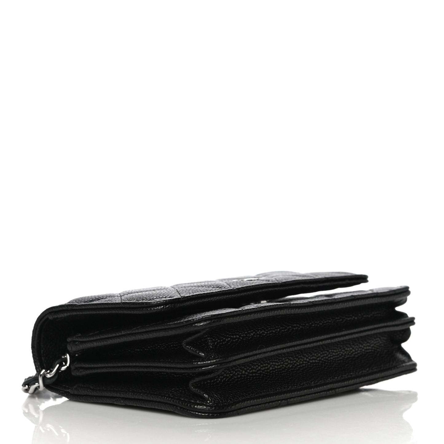 Caviar Quilted Mini Wallet On Chain WOC Black