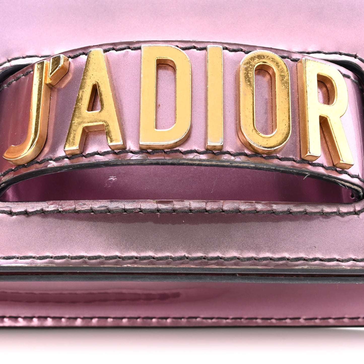 Metallic Calfskin J'Adior Mini Chain Flap Bag Pink