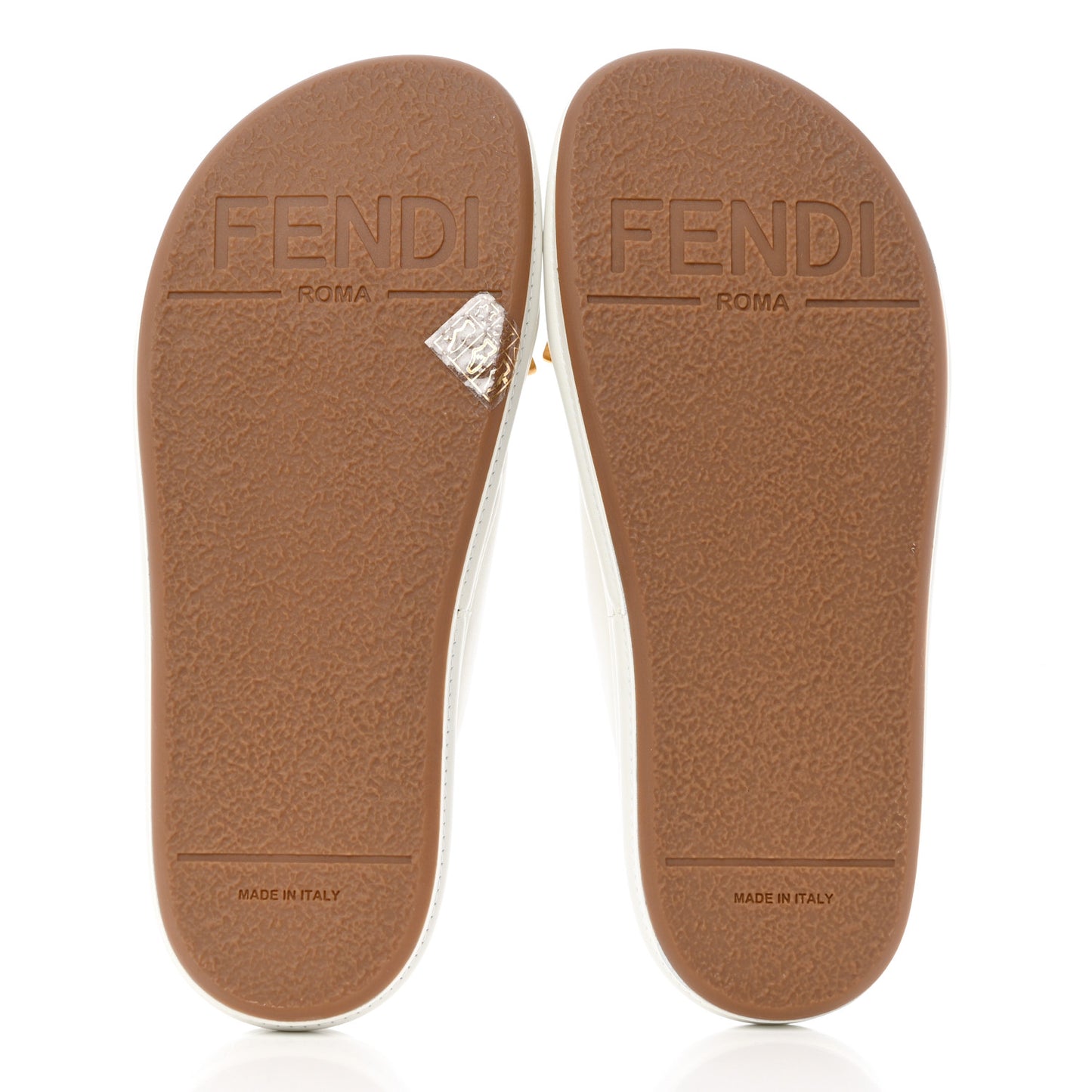 Vitello Womens Fendigraphy Slide Sandals 36.5 White Ice