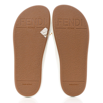 Fendi Vitello Womens Fendigraphy Slide Sandals 36.5 White Ice 6 of 9