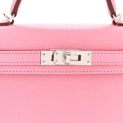 Hermes Chevre Mysore Verso Mini Kelly Sellier 20 Rose Confetti Sanguine 8 of 13