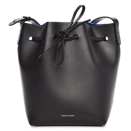 Mansur Gavriel Calfskin Mini Bucket Bag Black Blu 1 of 12