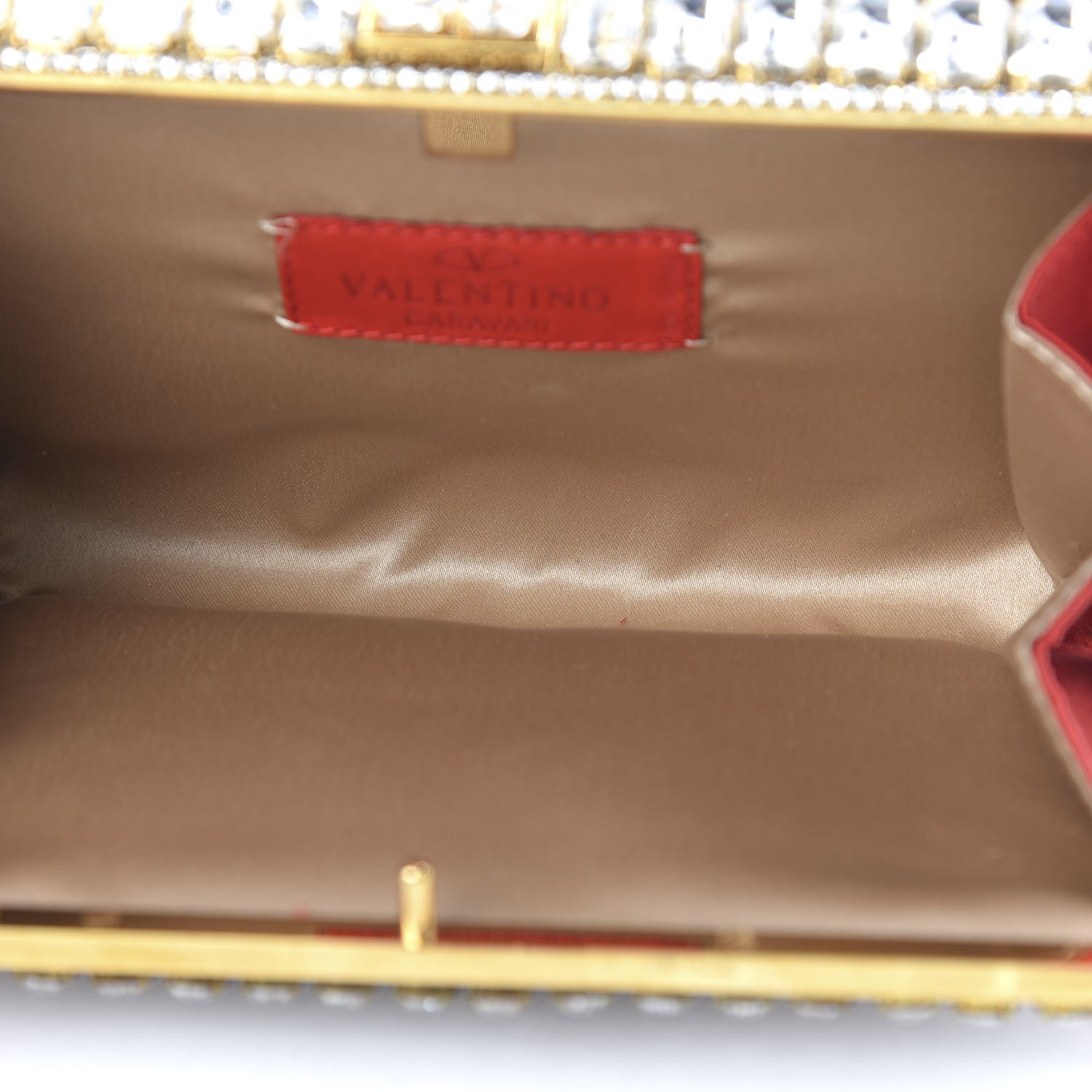 Valentino Garavani Crystal Embellished Clutch Bag Red 5 of 10