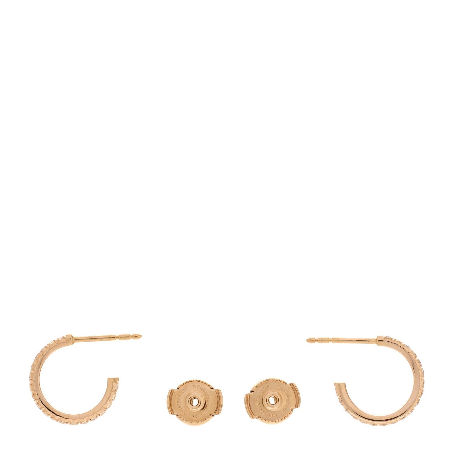 18K Rose Gold Diamond Small Metro Hoop Earrings