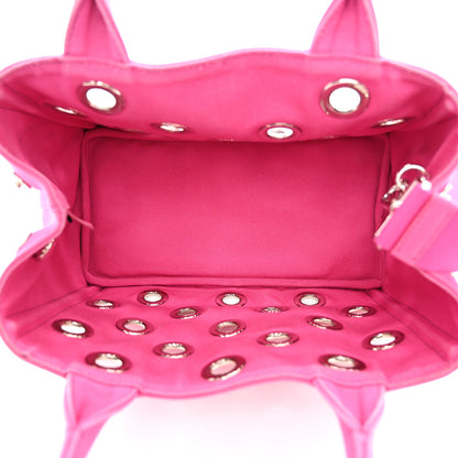 Prada Canvas Grommet Canapa Tote Pink 6 of 18