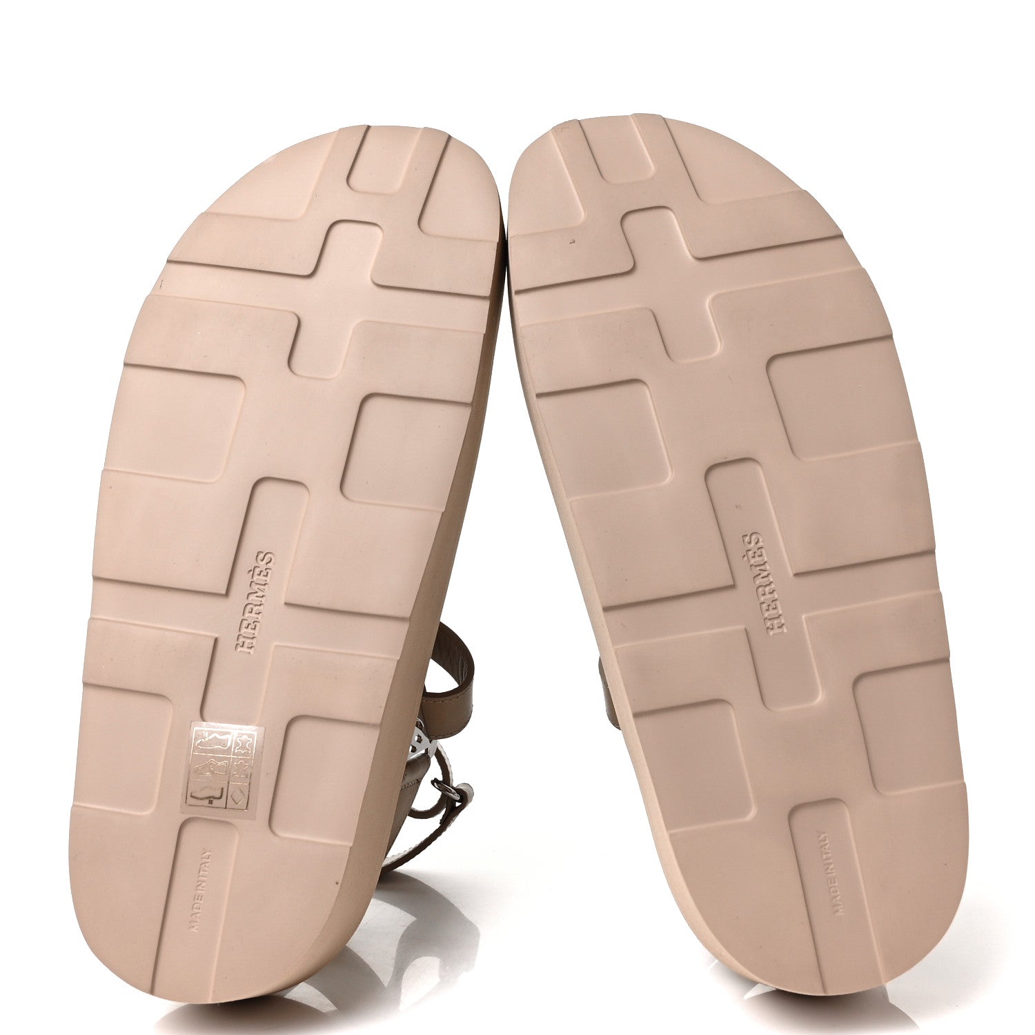 Hermes Calfskin Womens Enid Sandals 38 Argile 5 of 8