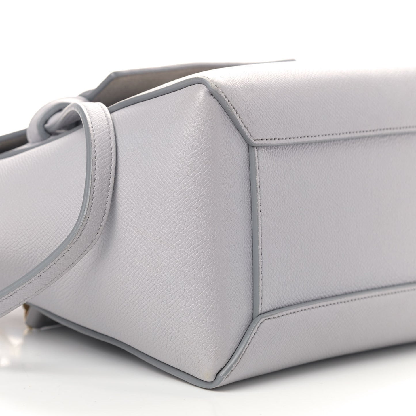 Grained Calfskin Micro Belt Bag Pearl Blue