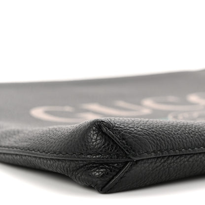 Gucci Pebbled Calfskin Logo Wristlet Black 9 of 10