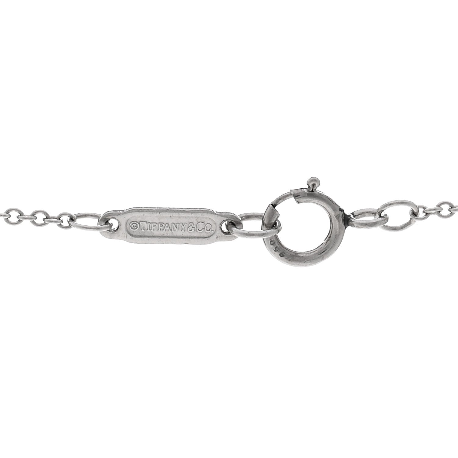 Tiffany Platinum Diamond Small Open Circle Pendant Necklace 4 of 4