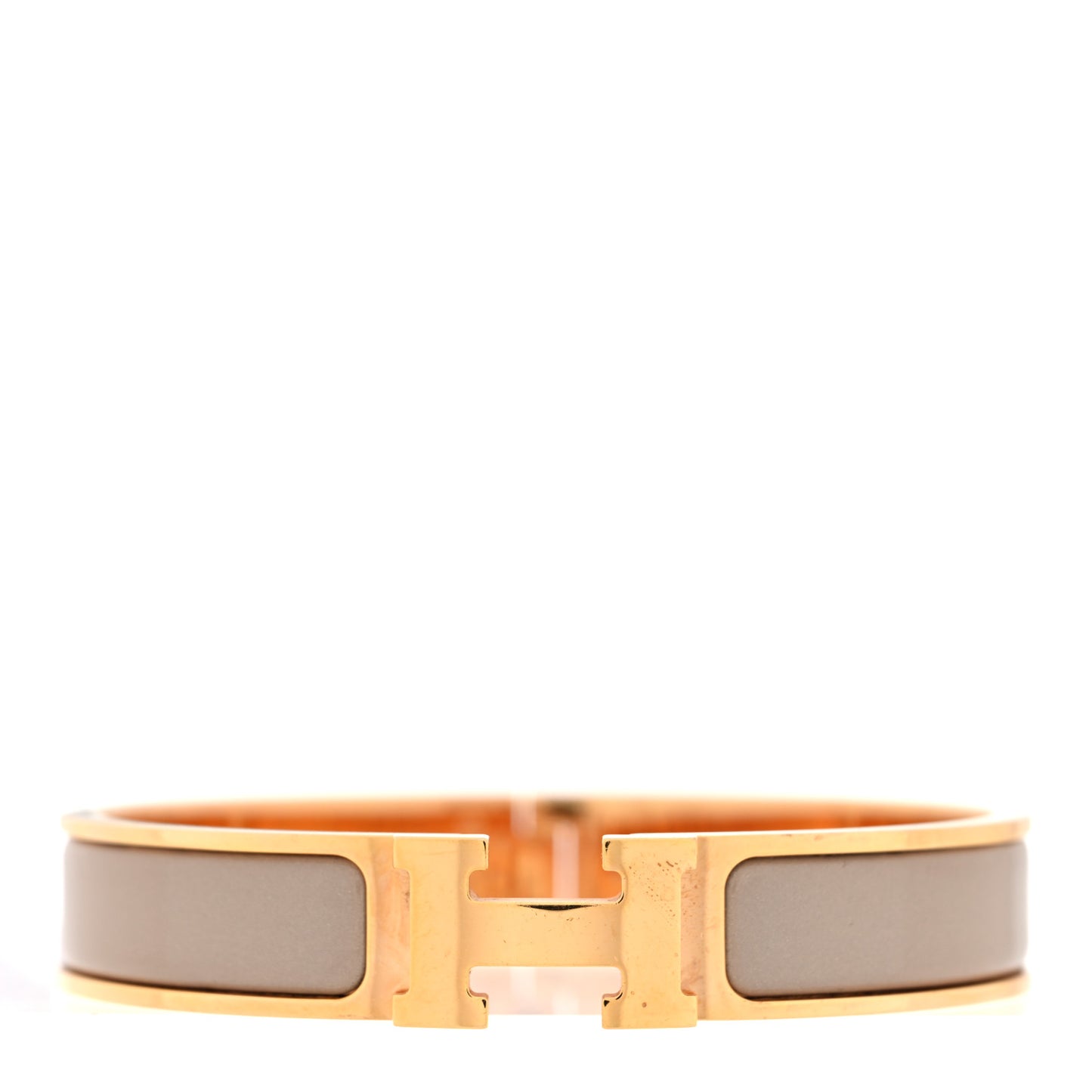 Enamel Narrow Clic Clac H Bracelet PM Rose Poudre
