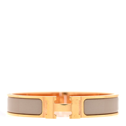 Hermes Enamel Narrow Clic Clac H Bracelet PM Rose Poudre 1 of 5