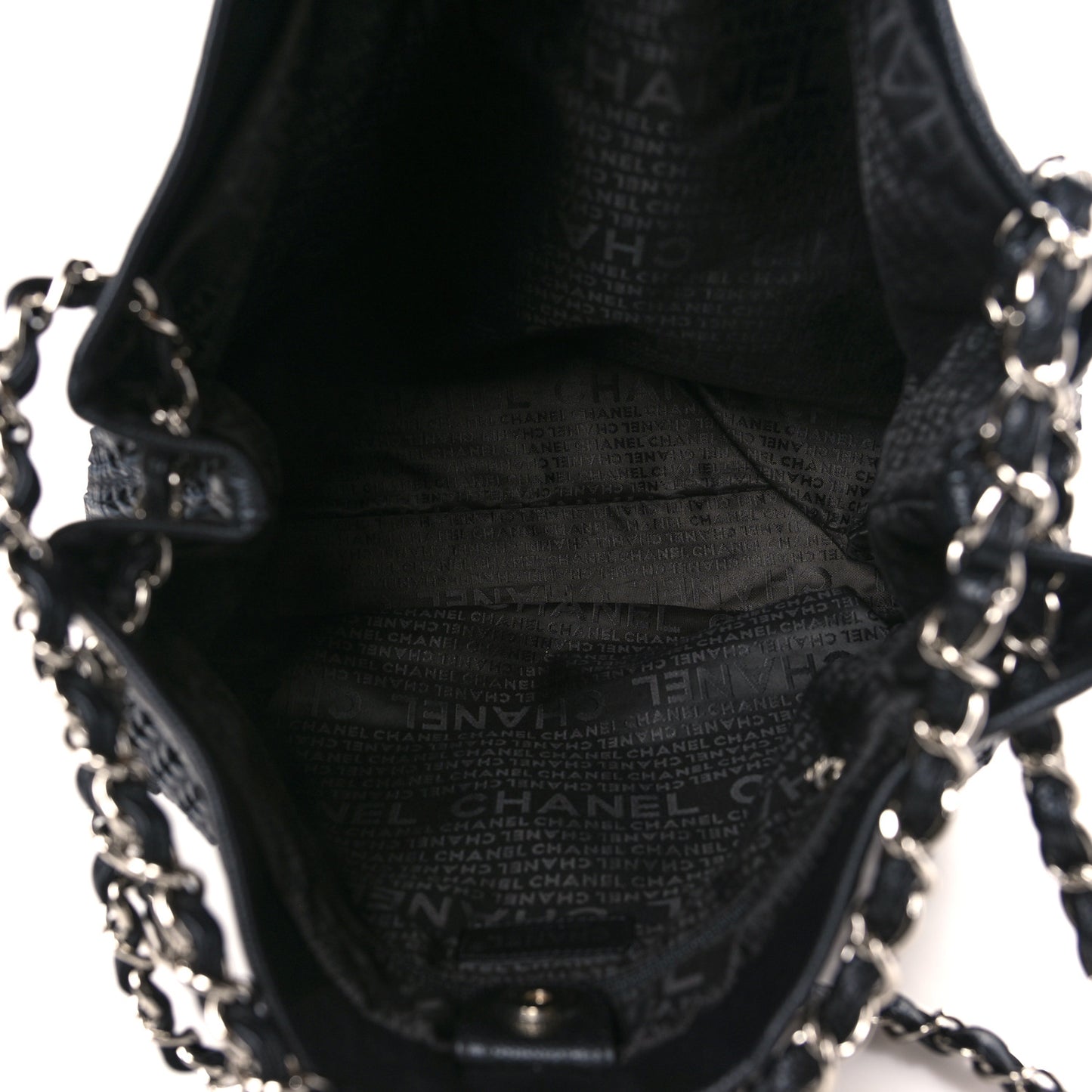 Calfskin Braided CC Tote Black