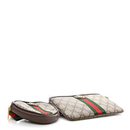 Gucci GG Supreme Monogram Web Ophidia Utility Belt Bag 95 38 Beige Ebony New Acero 4 of 12