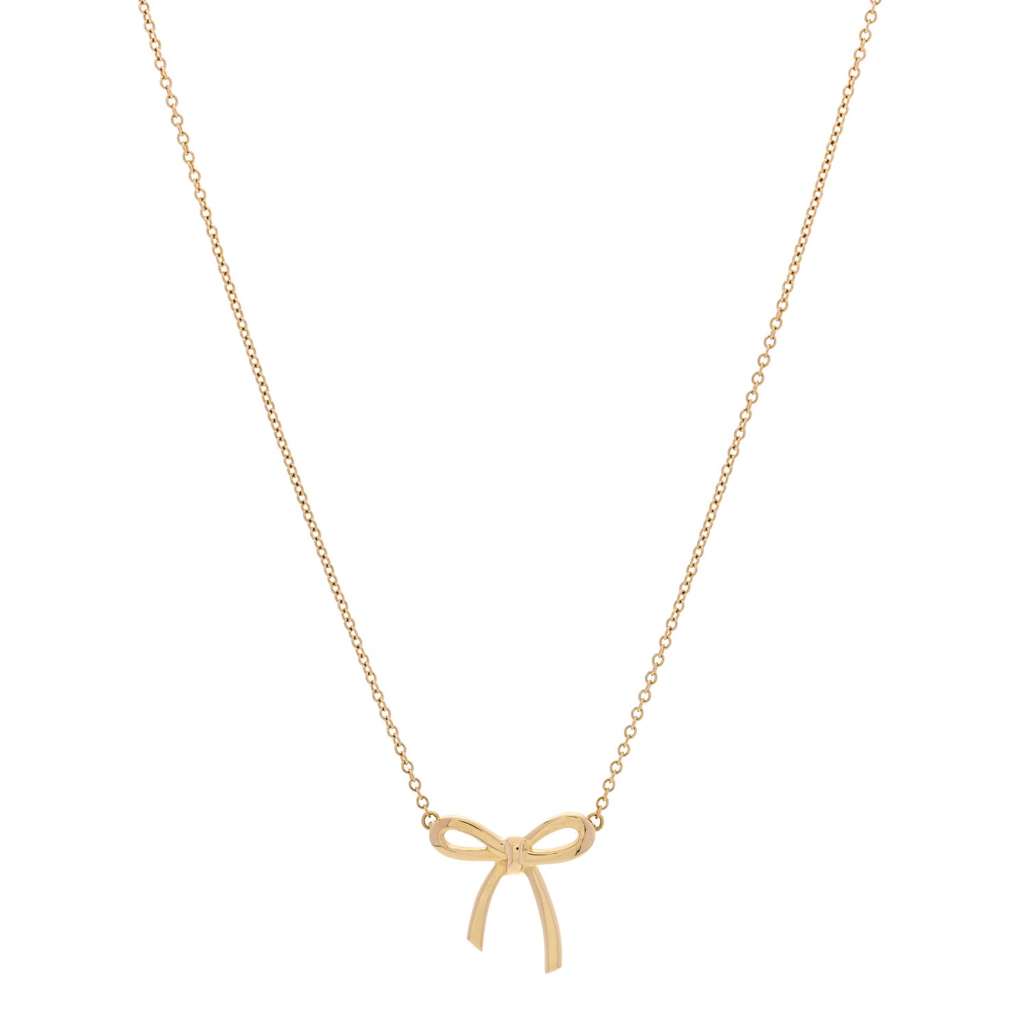 18K Yellow Gold Mini Bow Pendant Necklace