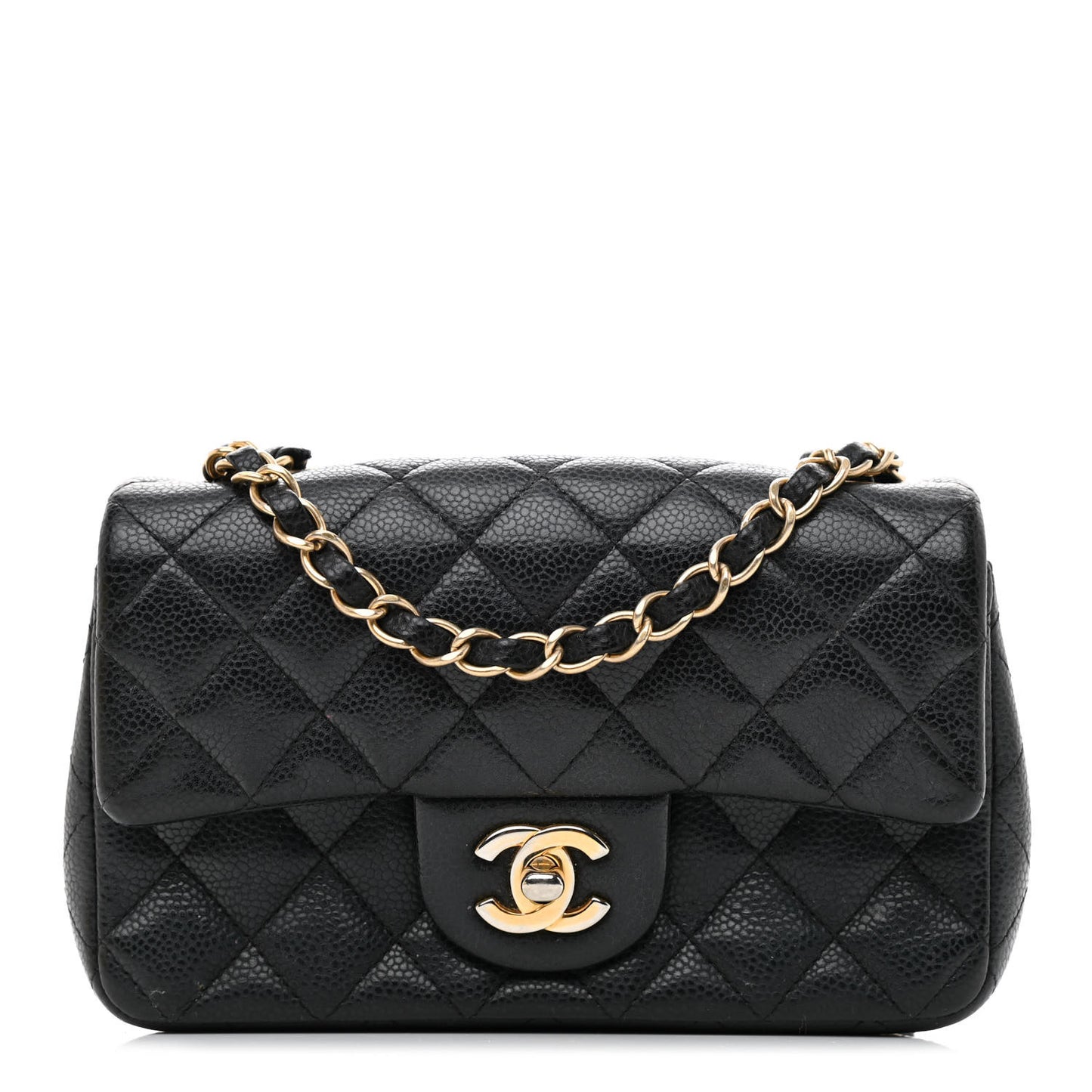 Caviar Quilted Mini Rectangular Flap Black