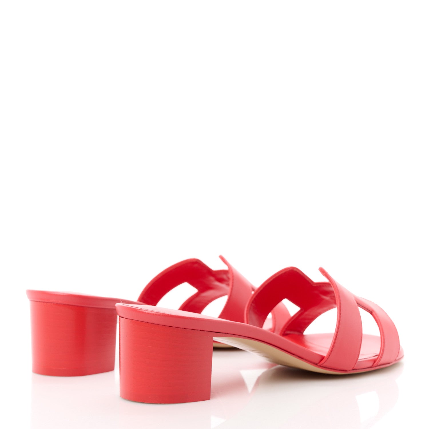 Hermes Calfskin Oasis Sandals 37.5 Rouge Rubis 4 of 8