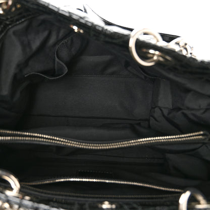 Christian Dior Patent Cannage Large Dior Soft Shopping Tote Black 5 of 10