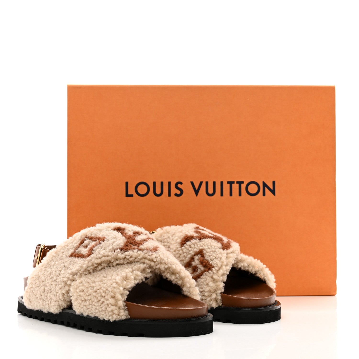 Louis Vuitton Shearling Paseo Flat Comfort Sandal 40 Nude 9 of 9