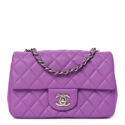 Chanel Lambskin Quilted Mini Rectangular Flap Purple 1 of 10