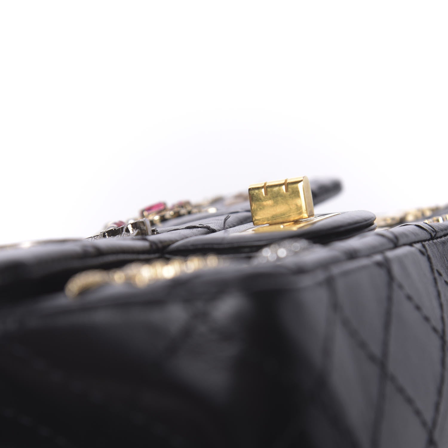 Chanel Aged Calfskin Lucky Charms 2.55 Reissue 224 Flap Black 9 of 12