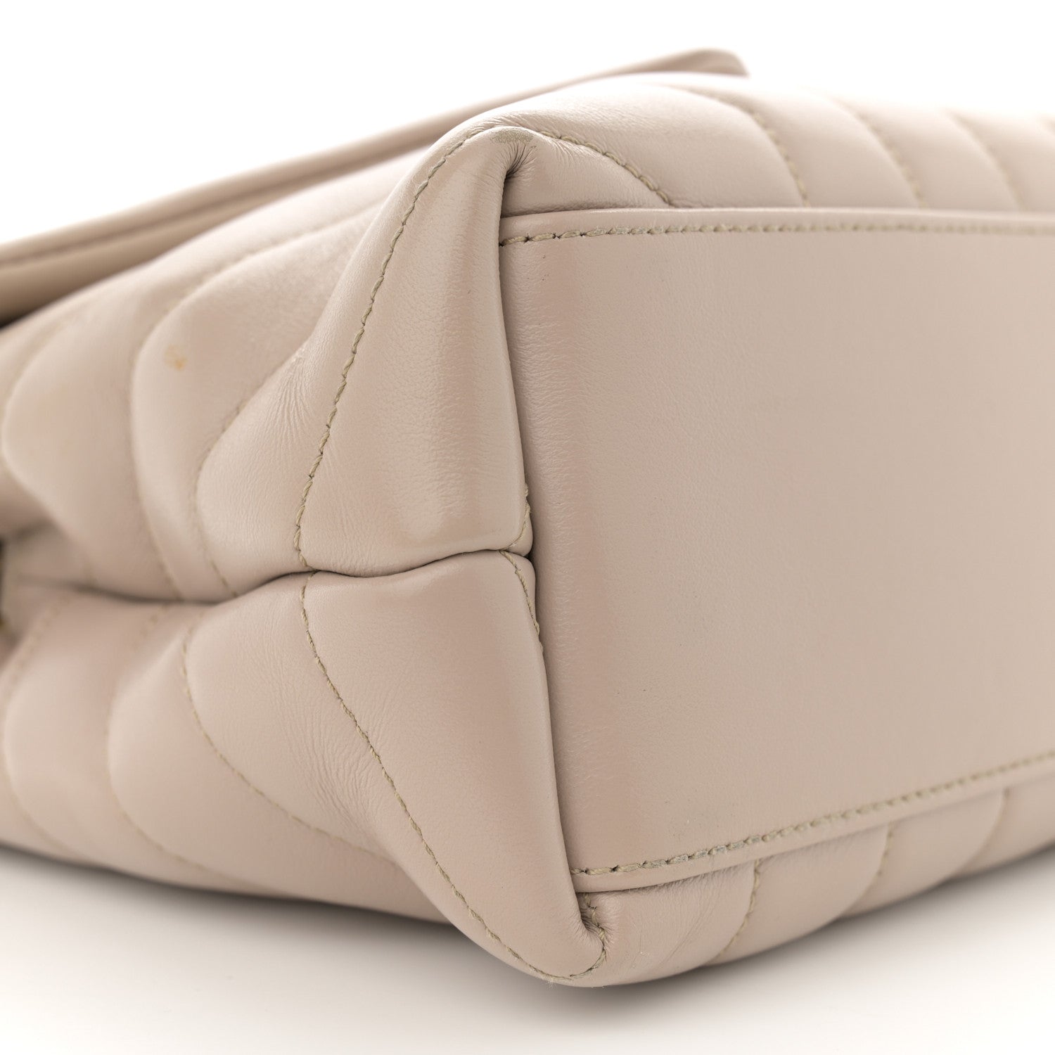 Saint Laurent Calfskin Y Quilted Monogram Small Loulou Chain Satchel Taupe 9 of 12