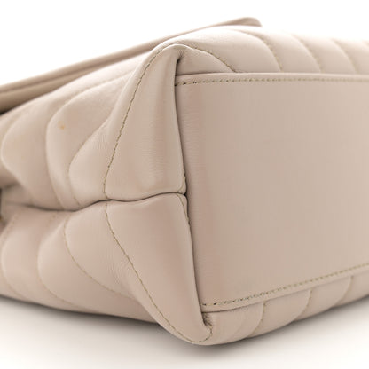 Saint Laurent Calfskin Y Quilted Monogram Small Loulou Chain Satchel Taupe 9 of 12