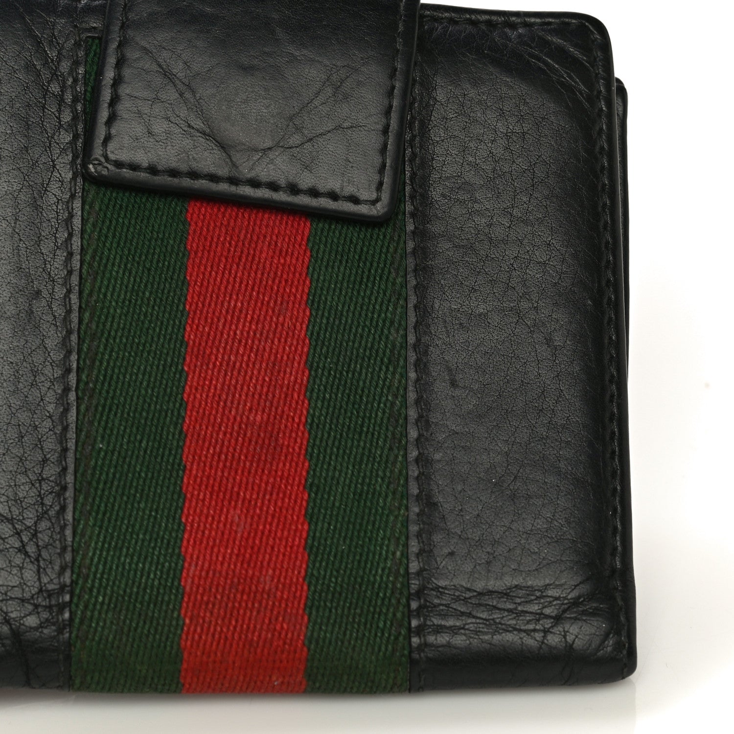 Gucci Calfskin Web Horsebit French Flap Wallet Black 21 of 21