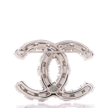 Chanel Ruthenium Pearl Crystal CC Brooch Dark Gray 3 of 5