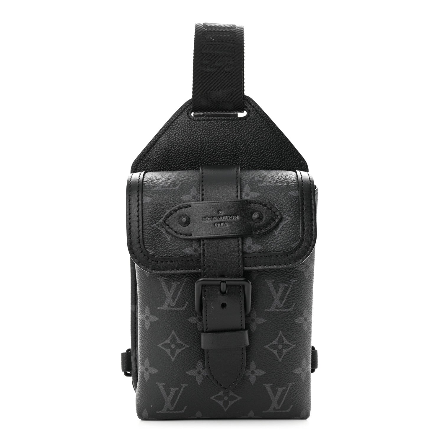 Louis Vuitton Monogram Eclipse Saumur Slingbag Black 1 of 11