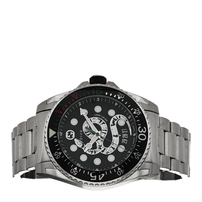 Gucci Stainless Steel 45mm Dive Snake Quartz Watch Black 2 of 4