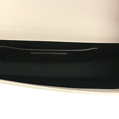 Saint Laurent Grain De Poudre Classic Monogram Cassandre Clutch Dove White 5 of 14