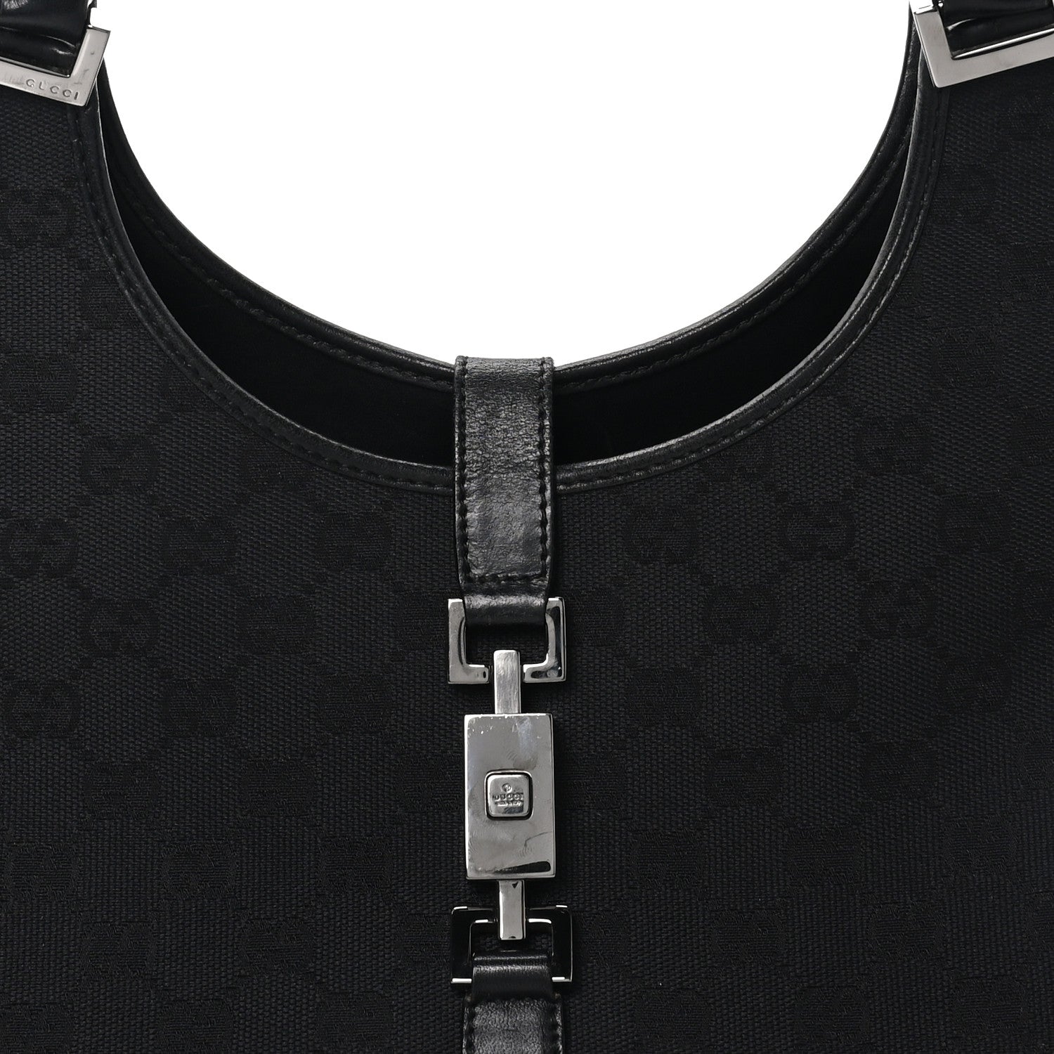Gucci Monogram Jackie Shoulder Bag Black 8 of 11