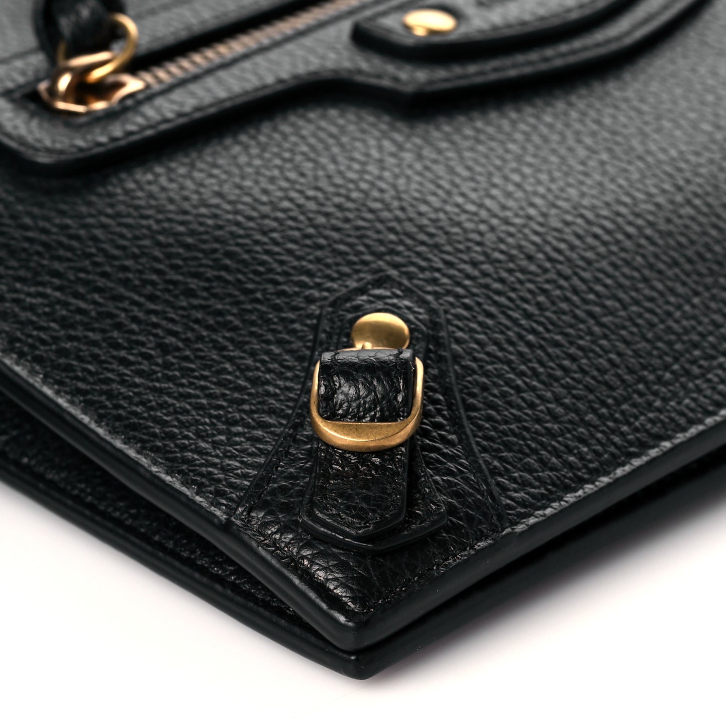 Grained Calfskin Neo Classic Gold Hardware Multipouch Black