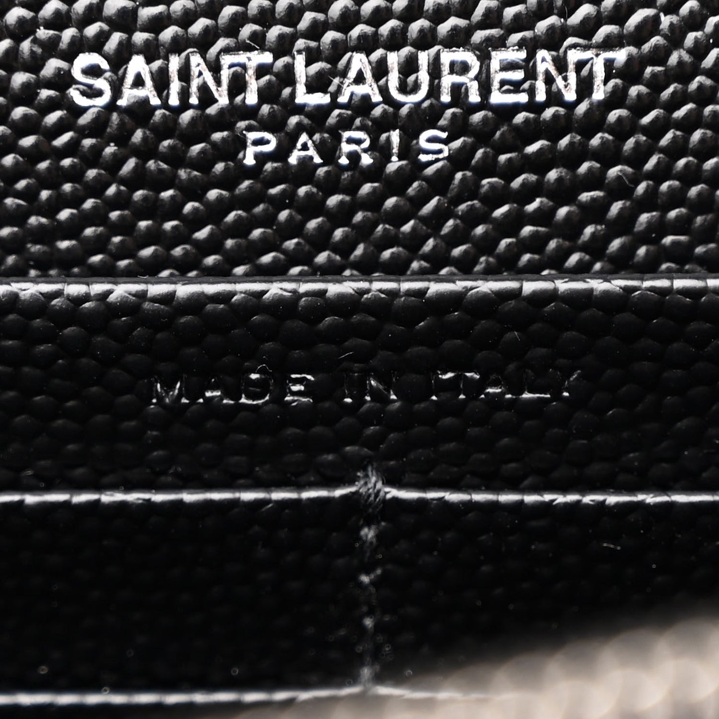 Grain De Poudre Matelasse Chevron Monogram Envelope Chain Wallet Black