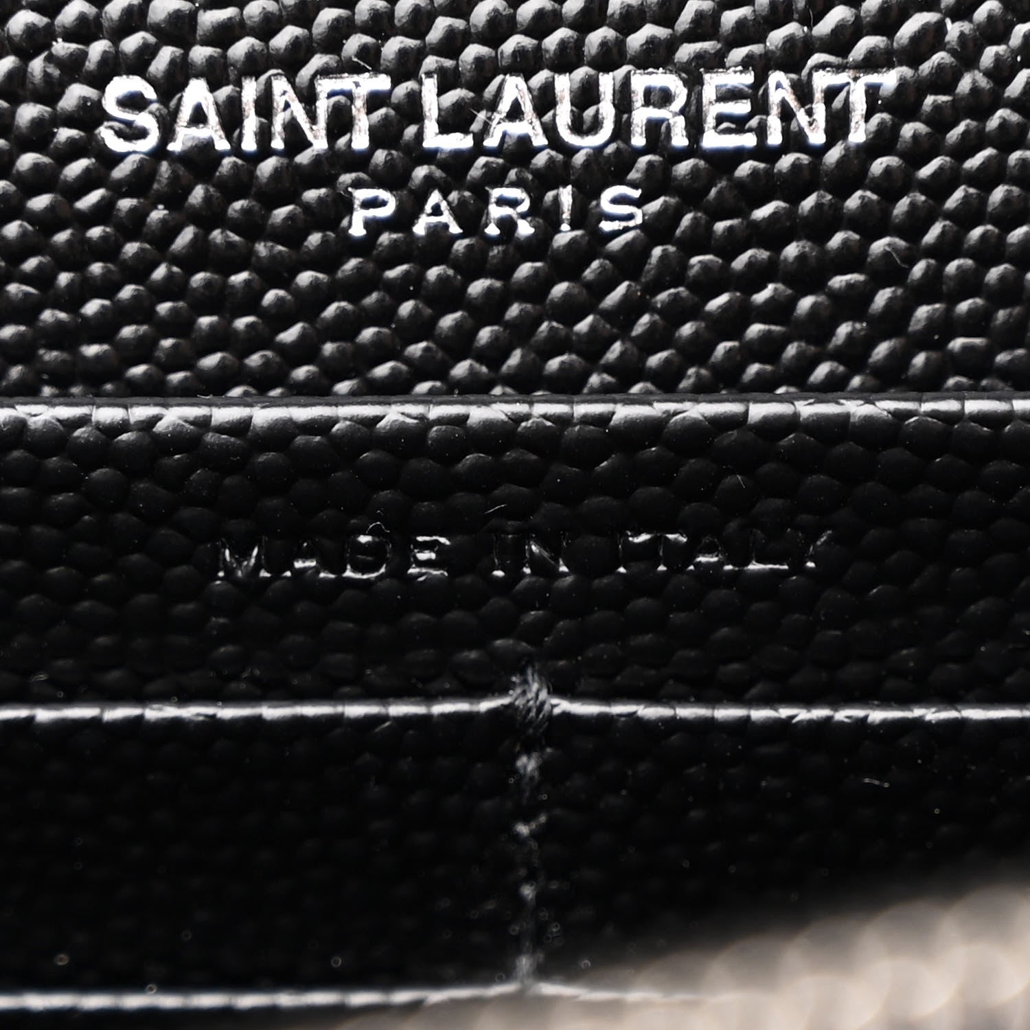 Saint Laurent Grain De Poudre Matelasse Chevron Monogram Envelope Chain Wallet Black 7 of 12