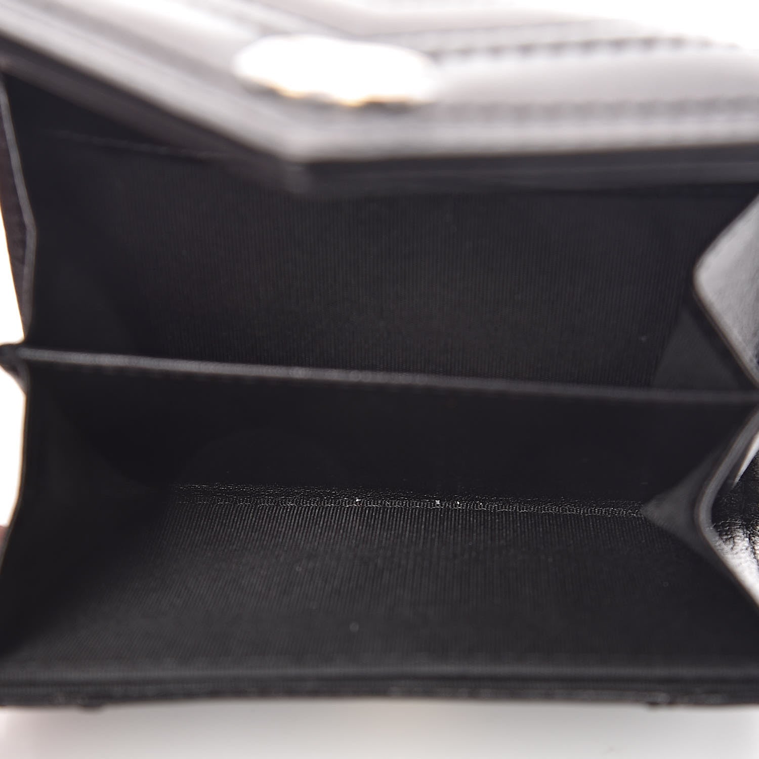 Chanel Calfskin Chevron Quilted Compact Flap Wallet Black 5 of 9