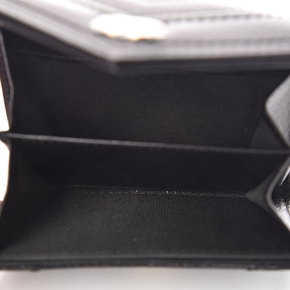 Chanel Calfskin Chevron Quilted Compact Flap Wallet Black 5 of 9