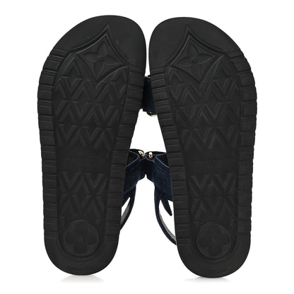 Louis Vuitton Denim Sunset Comfort Flat Sandals 39 Blue 6 of 9