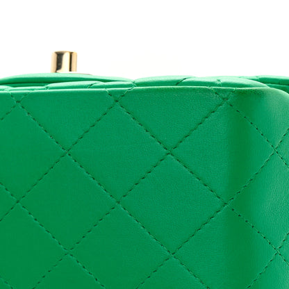 Chanel Lambskin Quilted Mini Square Flap Green 14 of 16