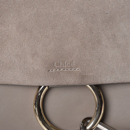 Chloe Suede Calfskin Small Faye Shoulder Bag Motty Grey 6 of 11