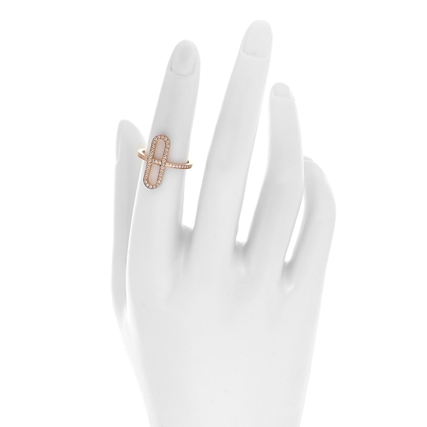 18K Rose Gold Diamond Ever Chaine d'Ancre Small Ring 51 5.75