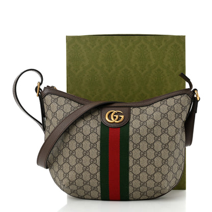 Gucci GG Supreme Monogram Web Small Ophidia Half Moon Hobo Brown 11 of 11