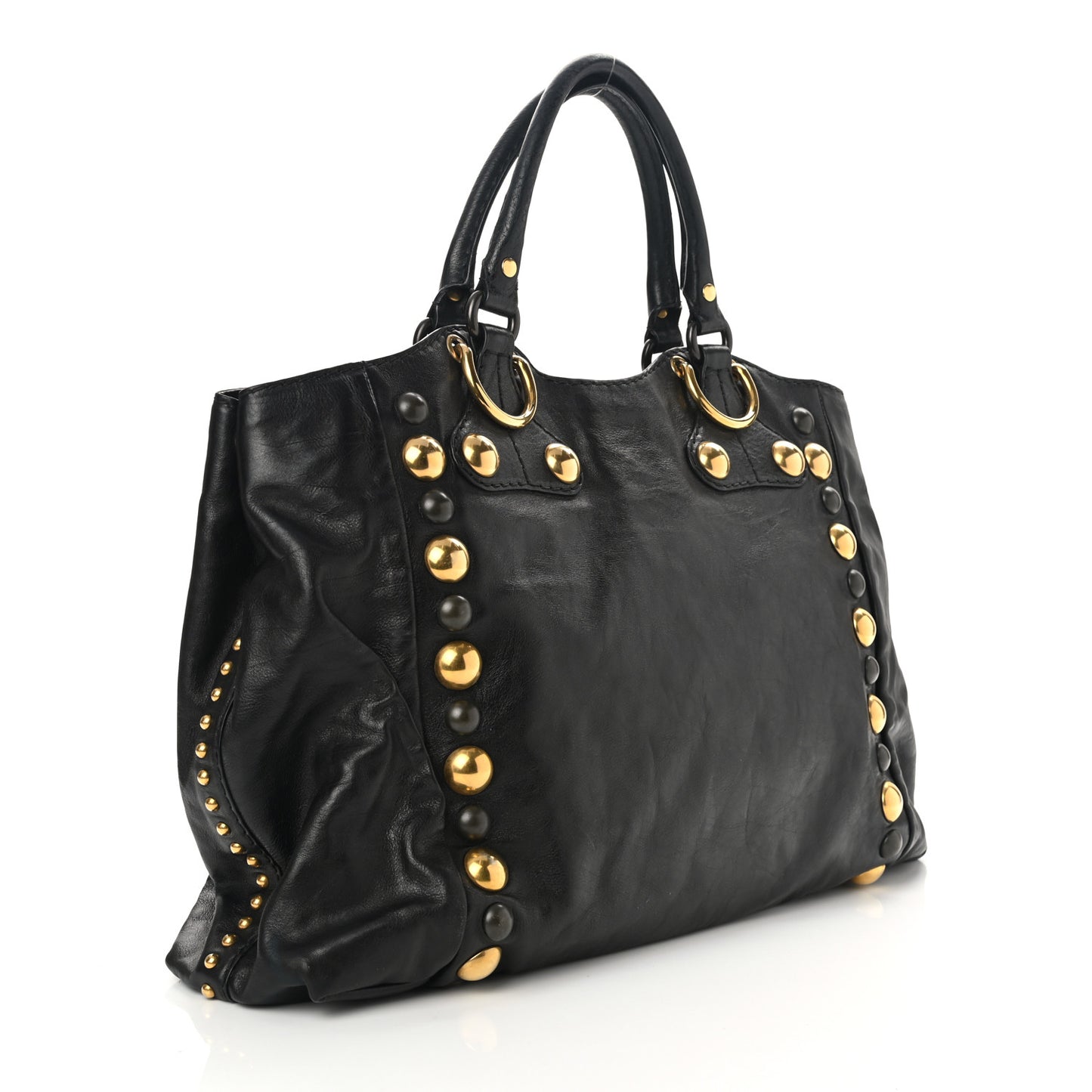 Calfskin Suede Fringe Large Babouska Tote Black