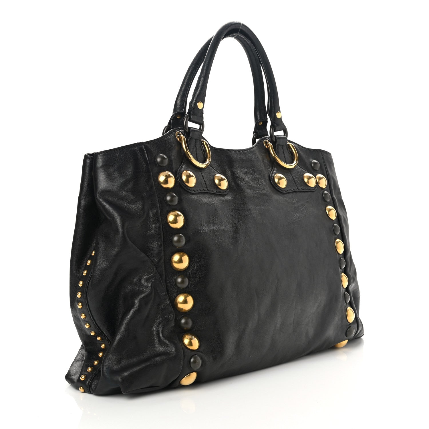 Gucci Calfskin Suede Fringe Large Babouska Tote Black 3 of 10