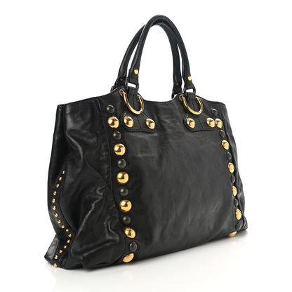Gucci Calfskin Suede Fringe Large Babouska Tote Black 3 of 10