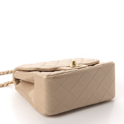 Chanel Metallic Lambskin Quilted Mini Square Flap Light Gold 4 of 11