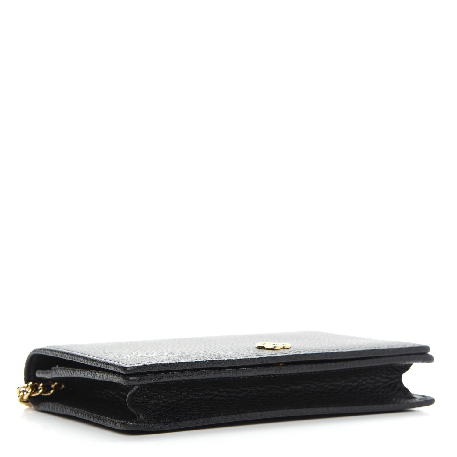 Gucci Calfskin Mini GG Marmont Chain Wallet Black 4 of 7