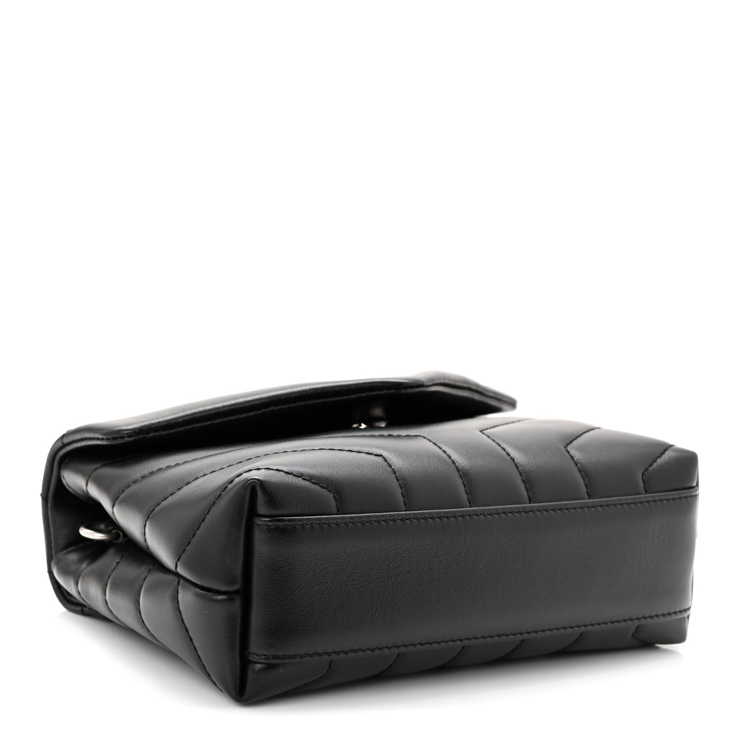 Calfskin Y Quilted Monogram Toy Loulou Crossbody Bag Black